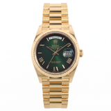Rolex Day-Date 36, Gelbgold, Ombre Green Dial, Ref. 128238, 2025, B+P