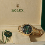 Rolex Day-Date 36, Gelbgold, Ombre Green Dial, Ref. 128238, 2025, B+P