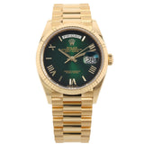 Rolex Day-Date 36, Gelbgold, Ombre Green Dial, Ref. 128238, 2025, B+P
