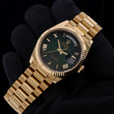 Rolex Day-Date 36, Gelbgold, Ombre Green Dial, Ref. 128238, 2025, B+P