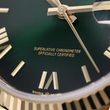 Rolex Day-Date 36, Gelbgold, Ombre Green Dial, Ref. 128238, 2025, B+P