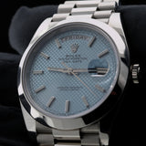 Rolex Day-Date 40, Platinum, Ice Blue Motif Dial, LC100, Ref. 228206, 11-2019, B+P