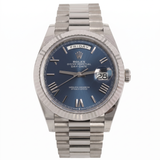 Rolex Day-Date 40, Weißgold, Blue Roman Dial, Ref. 228239, 2021, B+P