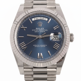 Rolex Day-Date 40, Weißgold, Blue Roman Dial, Ref. 228239, 2021, B+P