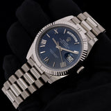 Rolex Day-Date 40, Weißgold, Blue Roman Dial, Ref. 228239, 2021, B+P