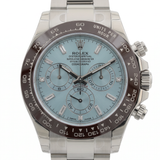 Rolex Daytona Platin, Ice Blue Dial, Baguette, Full Sticker, Ref. 116506, 2022, B+P