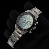 Rolex Daytona Platin, Ice Blue Dial, Baguette, Full Sticker, Ref. 116506, 2022, B+P