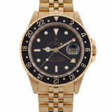 Rolex GMT Master II, Gelbgold, Jubilee, E-Serie, LC100, Ref. 16718, 02-1992, B+P