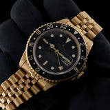 Rolex GMT Master II, Gelbgold, Jubilee, E-Serie, LC100, Ref. 16718, 02-1992, B+P