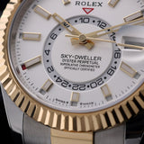Rolex Sky-Dweller, White Dial, Stahl/Gold, 42mm, Ref. 336933, 08-2023, B+P