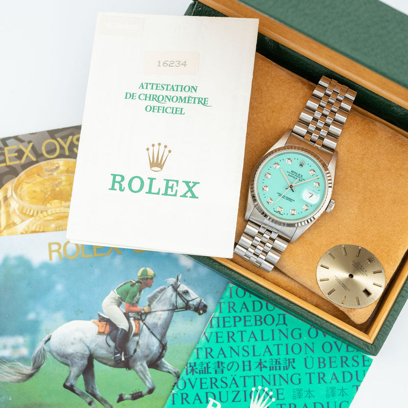 Datejust 36mm Turquoise Diamond Dial 1990 - 16234