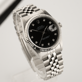 Datejust 36mm Factory Black Diamond Dial 1988 - 16234