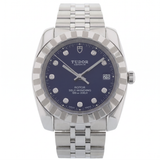 Tudor Classic Date, Blue Diamond Dial, 38mm, Ref. 21010, 09-2015, B+P