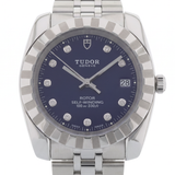 Tudor Classic Date, Blue Diamond Dial, 38mm, Ref. 21010, 09-2015, B+P