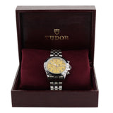 Tudor Prince Date Chronograph, Yellow, Stahl- & Lederband, Rolex-Rückdeckel/- Krone, Ref. 79280, 03-1998, B+P