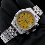 Tudor Prince Date Chronograph, Yellow, Stahl- & Lederband, Rolex-Rückdeckel/- Krone, Ref. 79280, 03-1998, B+P