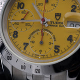 Tudor Prince Date Chronograph, Yellow, Stahl- & Lederband, Rolex-Rückdeckel/- Krone, Ref. 79280, 03-1998, B+P