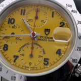 Tudor Prince Date Chronograph, Yellow, Stahl- & Lederband, Rolex-Rückdeckel/- Krone, Ref. 79280, 03-1998, B+P