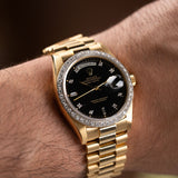 Day-Date Factory Diamond Bezel Black Dial 36mm 1981 - 18048