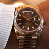 Day-Date 40mm Chocolate Baguette Diamond Dial 2016 - 228235